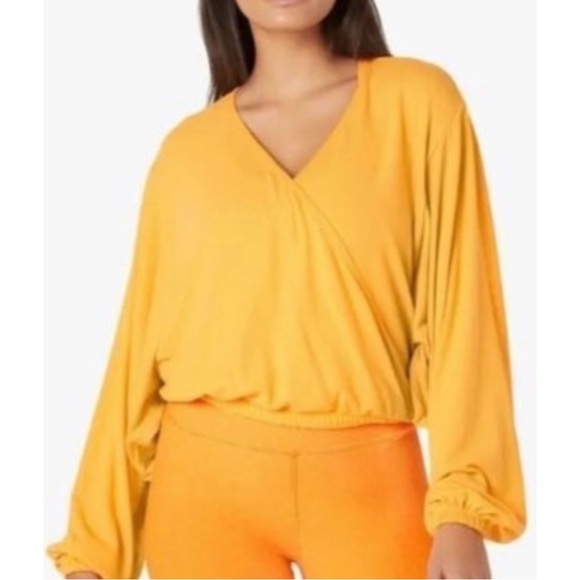 Beyond Yoga Sweater Women’s Wrapped Up White Long Sleeve Yellow - Picture 1 of 14